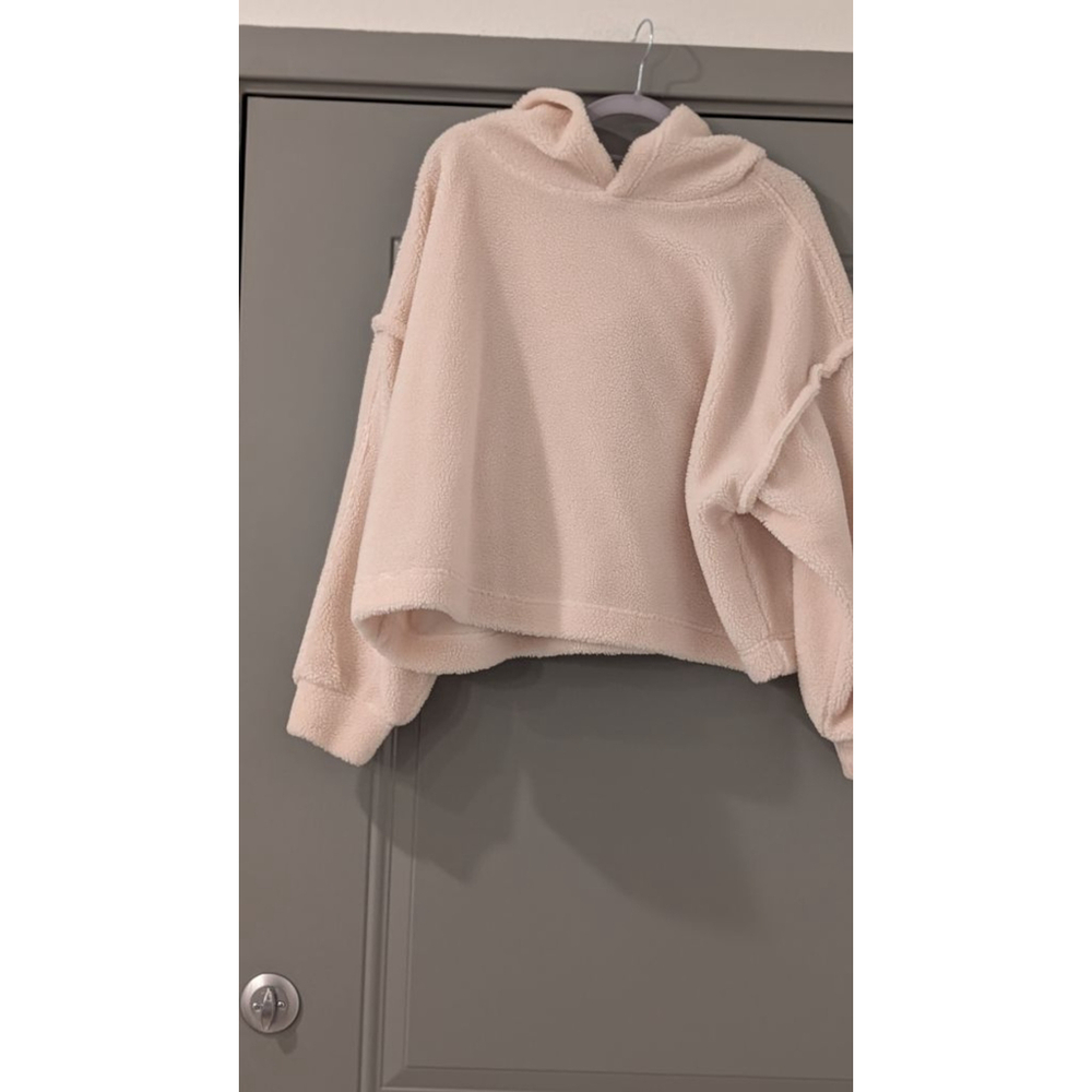 Women's Grey Bandit Cream Fleece Cropped Hoodie XS - Picture 4 of 8